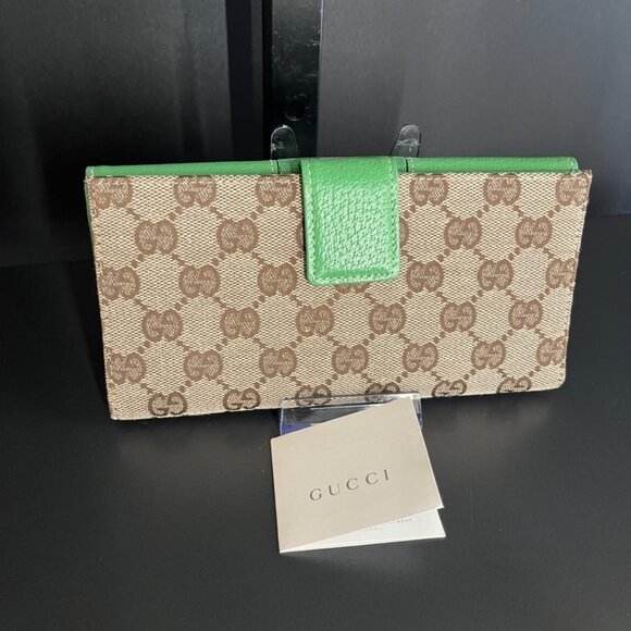 Gucci Continental Wallet Web Green Interlocking GG - Picture 3 of 7